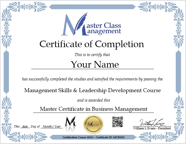 Master Certificate in Business Management Free Online Management Courses